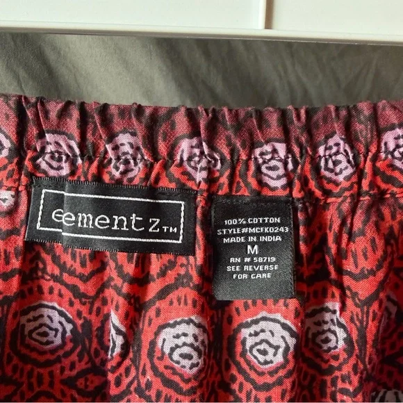 ELEMENTZ Patterned Maxi Skirt Ribbon Detail 100% Cotton Boho Eclectic MEDIUM - Picture 6 of 7